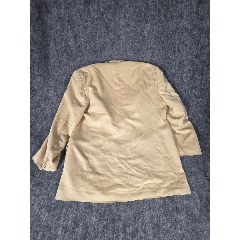 Stafford Faux Suede Blazer Mens Tan Camel 3 Button Sport Coat Jacket Notch 42R